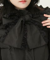 【予約　10/31発送】ビッグボウタイリボンAラインフェイクダウンコート【中綿】