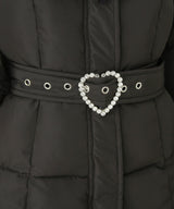 【予約　10/31発送】ビッグボウタイリボンAラインフェイクダウンコート【中綿】