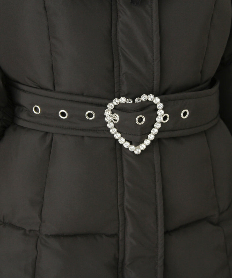 【予約　10/31発送】ビッグボウタイリボンAラインフェイクダウンコート【中綿】