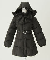 【予約　10/31発送】ビッグボウタイリボンAラインフェイクダウンコート【中綿】