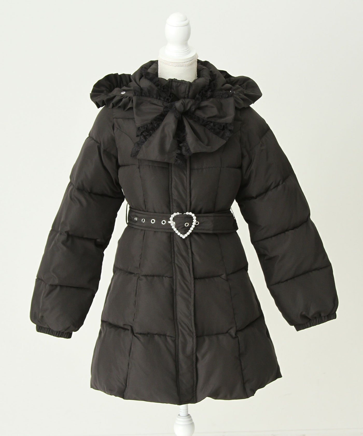 新春セール】ビッグボウタイリボンAラインフェイクダウンコート【中綿