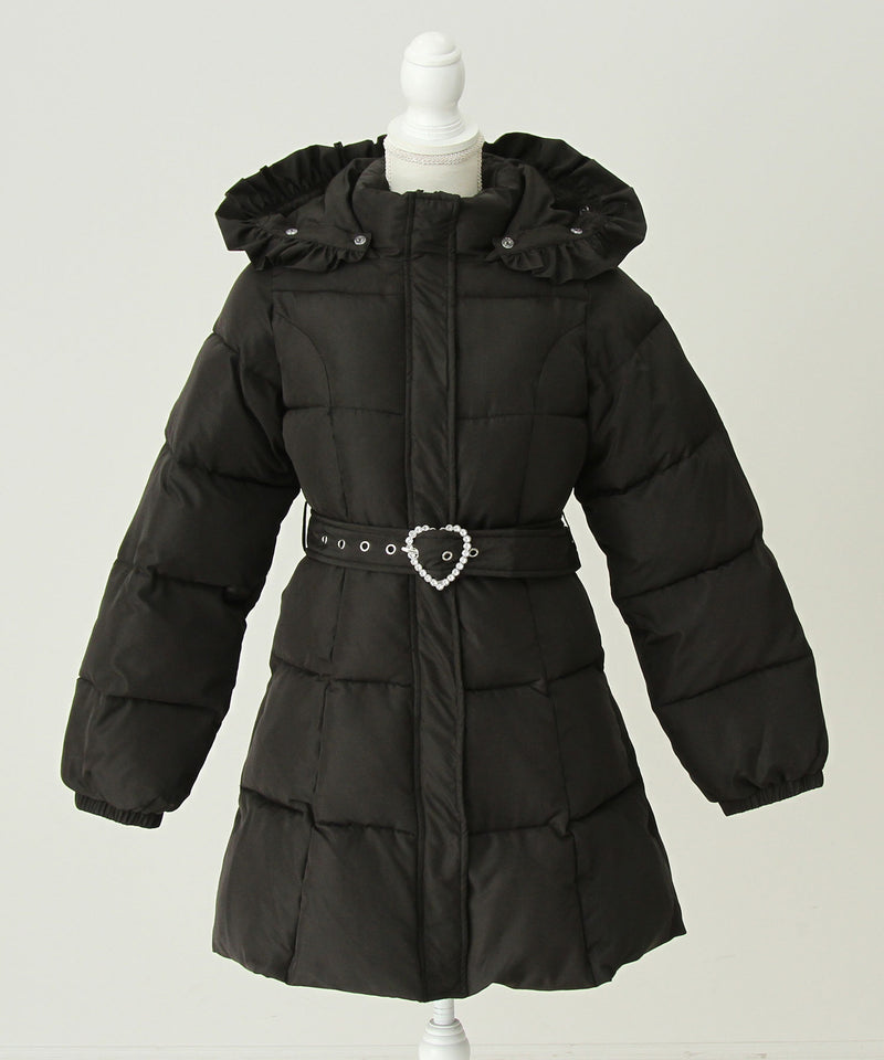 【予約　10/31発送】ビッグボウタイリボンAラインフェイクダウンコート【中綿】