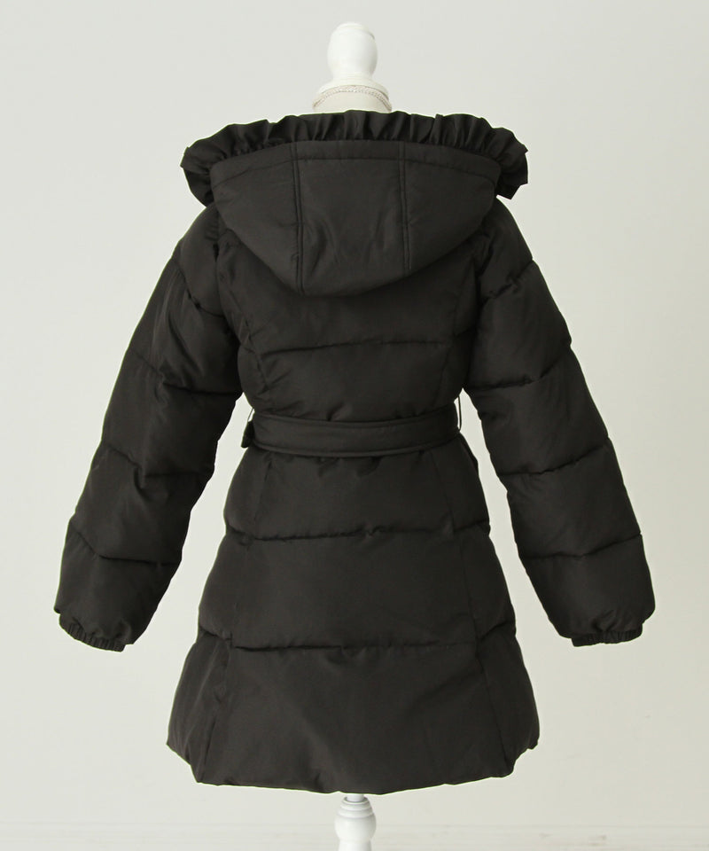 【予約　10/31発送】ビッグボウタイリボンAラインフェイクダウンコート【中綿】