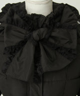 【予約　10/31発送】ビッグボウタイリボンAラインフェイクダウンコート【中綿】