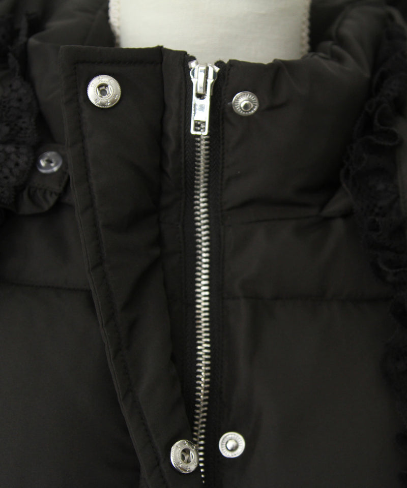 【予約　10/31発送】ビッグボウタイリボンAラインフェイクダウンコート【中綿】