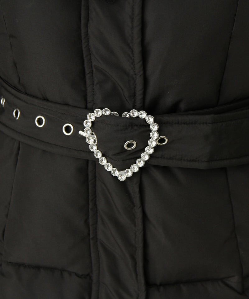 【予約　10/31発送】ビッグボウタイリボンAラインフェイクダウンコート【中綿】