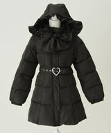 【予約　10/31発送】ビッグボウタイリボンAラインフェイクダウンコート【中綿】