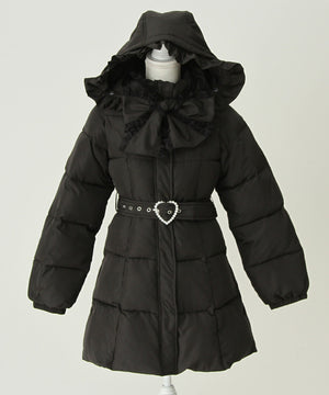 ビッグボウタイリボンAラインフェイクダウンコート【中綿】