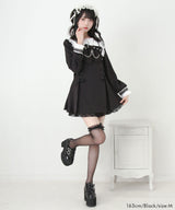 【予約　11/21発送】十字架クロススタッズチェーンレースアップフリルセーラーワンピース