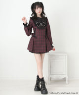 【予約　11/21発送】十字架クロススタッズチェーンレースアップフリルセーラーワンピース