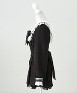 【予約　11/21発送】十字架クロススタッズチェーンレースアップフリルセーラーワンピース