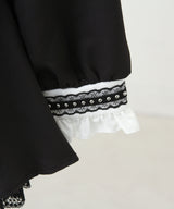 【予約　11/21発送】十字架クロススタッズチェーンレースアップフリルセーラーワンピース