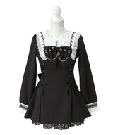 【予約　11/21発送】十字架クロススタッズチェーンレースアップフリルセーラーワンピース