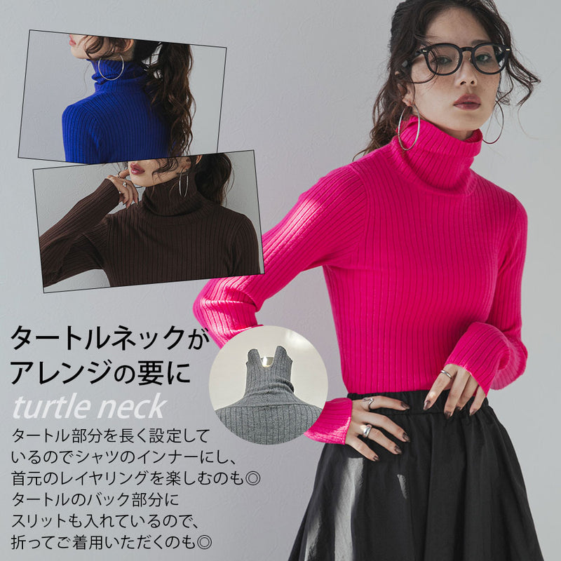 【25aw】ロングスリーブカラフルリブタートル