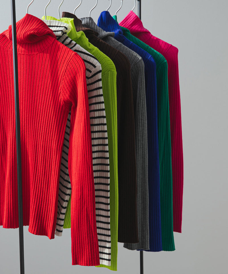 【25aw】ロングスリーブカラフルリブタートル
