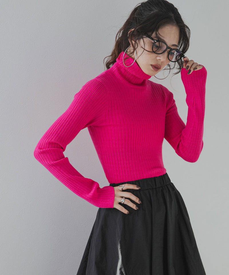 【25aw】ロングスリーブカラフルリブタートル