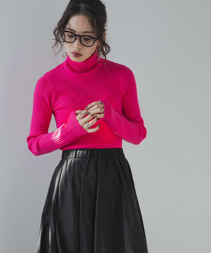 【25aw】ロングスリーブカラフルリブタートル
