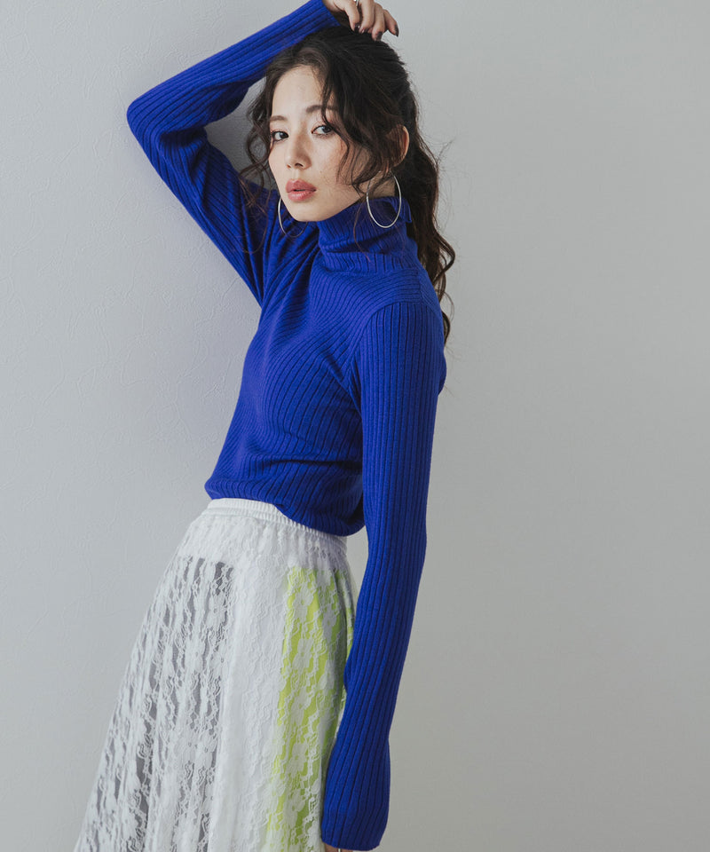 【25aw】ロングスリーブカラフルリブタートル