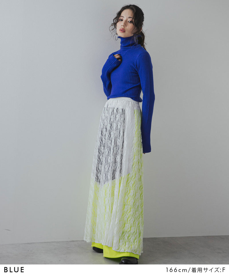 【25aw】ロングスリーブカラフルリブタートル