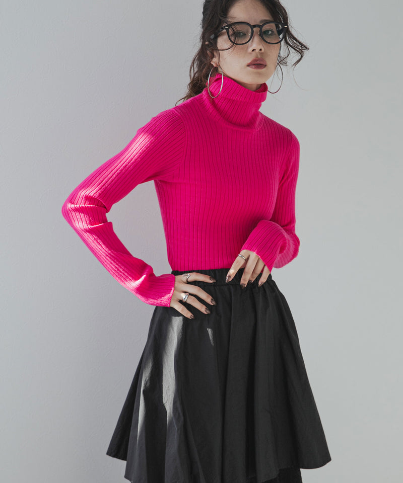 【25aw】ロングスリーブカラフルリブタートル