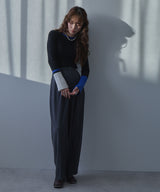 【予約　02/16発送】【26ss】フレア袖配色プルオーバーニット