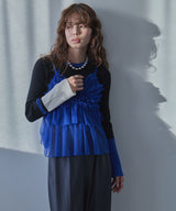 【予約　02/16発送】【26ss】フレア袖配色プルオーバーニット