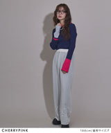 【予約　02/16発送】【26ss】フレア袖配色プルオーバーニット