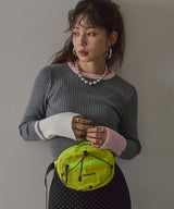 【予約　9/28発送】【26aw】フレア袖配色プルオーバーニット【SD】