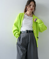 ダンボールニットバイカラーカーディガン