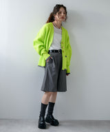 ダンボールニットバイカラーカーディガン