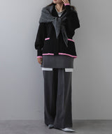 ダンボールニットバイカラーカーディガン