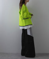 ダンボールニットバイカラーカーディガン