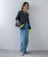 ダンボールヘンリーネックプルオーバーニット