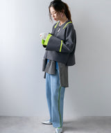 ダンボールヘンリーネックプルオーバーニット