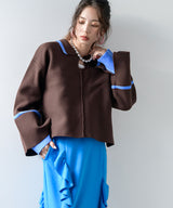 ダンボールヘンリーネックプルオーバーニット