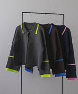 ダンボールヘンリーネックプルオーバーニット