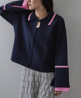 ダンボールヘンリーネックプルオーバーニット