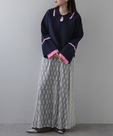 ダンボールヘンリーネックプルオーバーニット