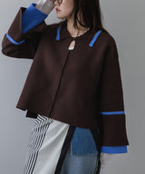 ダンボールヘンリーネックプルオーバーニット