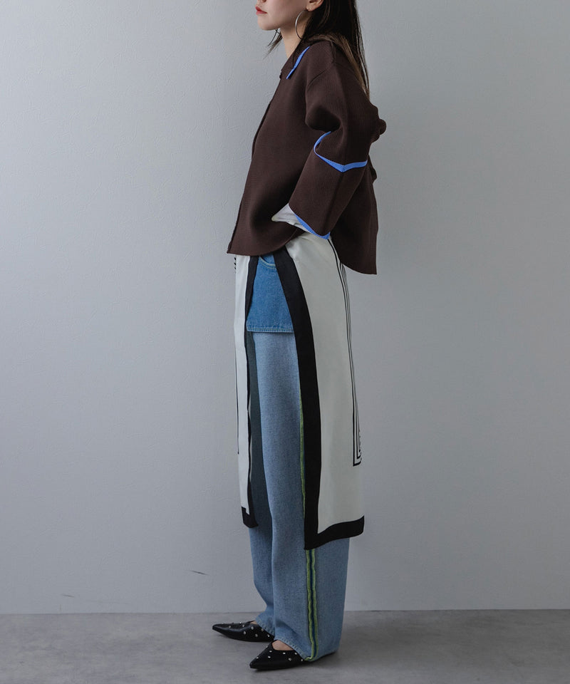 ダンボールヘンリーネックプルオーバーニット