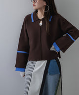 ダンボールヘンリーネックプルオーバーニット