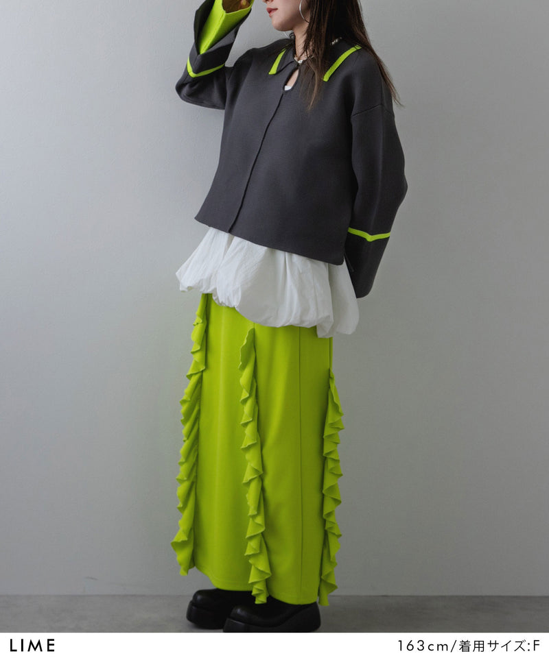 ダンボールヘンリーネックプルオーバーニット