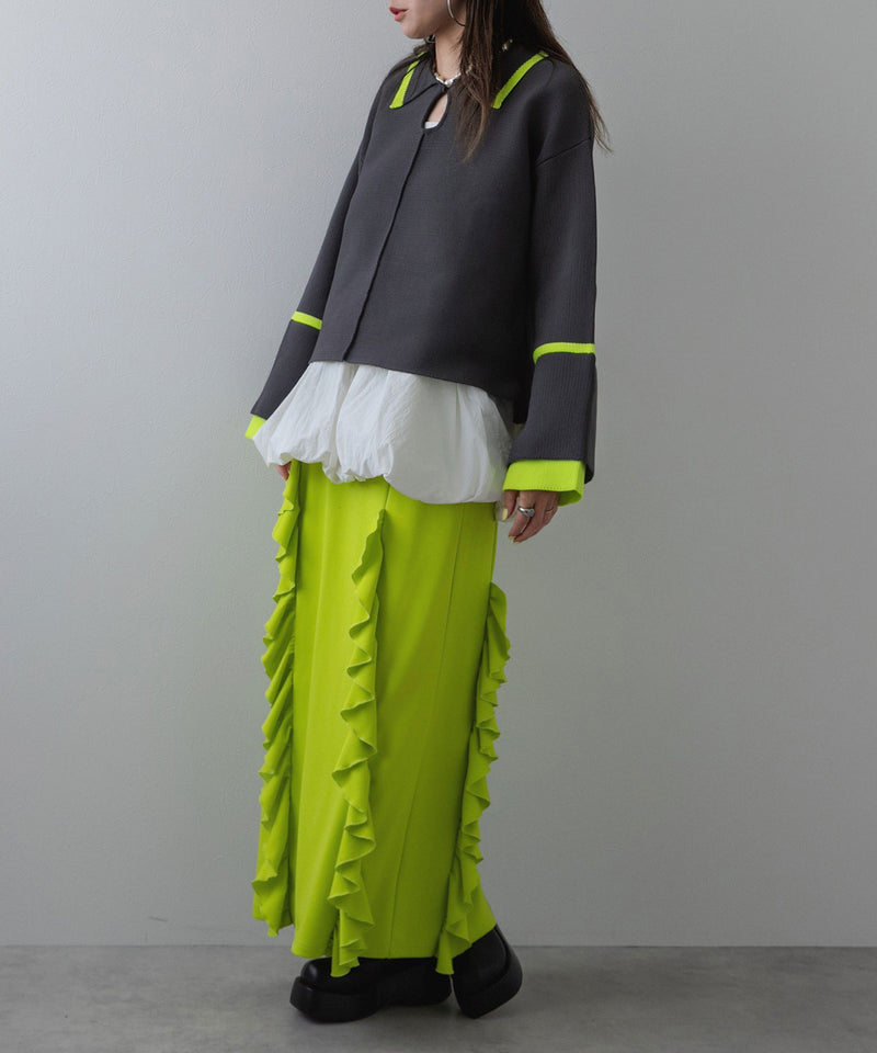 ダンボールヘンリーネックプルオーバーニット