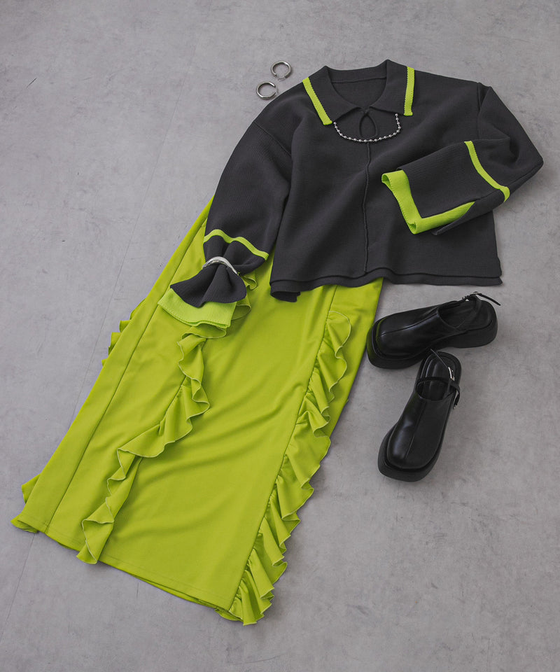 ダンボールヘンリーネックプルオーバーニット