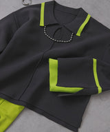 ダンボールヘンリーネックプルオーバーニット