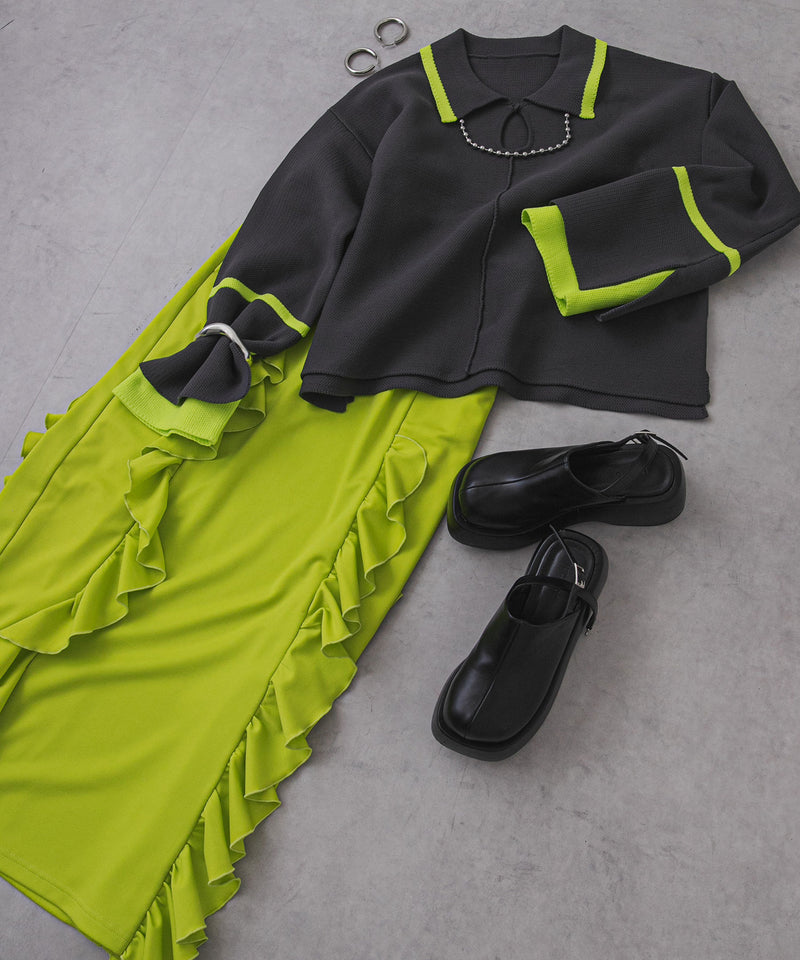 ダンボールヘンリーネックプルオーバーニット