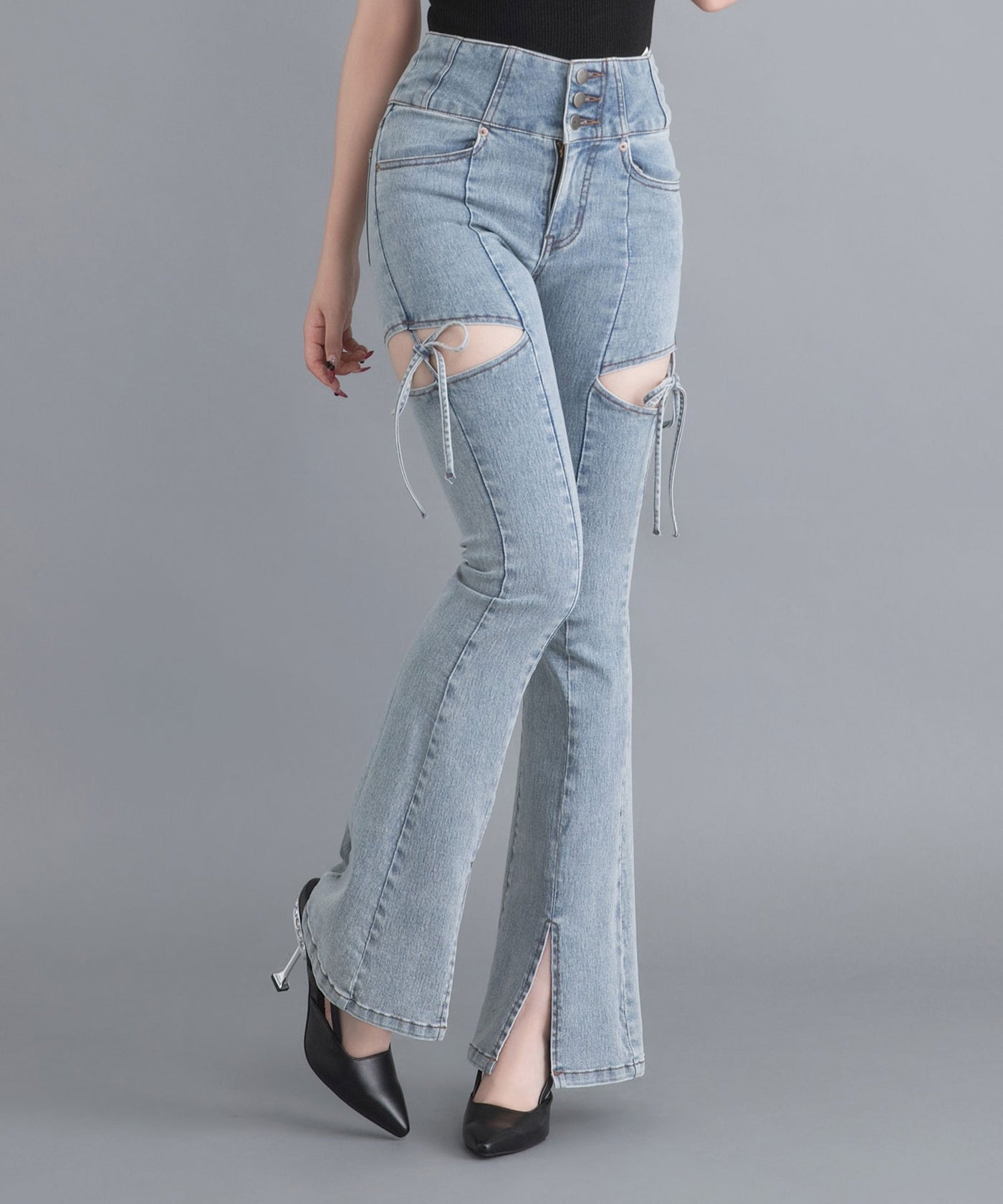 2025年　カットアウトリボンデニム ライトブルー 2025年 カットアウトリボンデニム ライトブルー 楽天市場