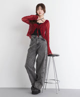 バレルレッグシンプデニムパンツ