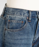 バレルレッグシンプデニムパンツ