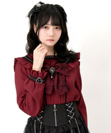 【予約　3/26発送】十字架クモレースセーラーフリル長袖ブラウス【SD】